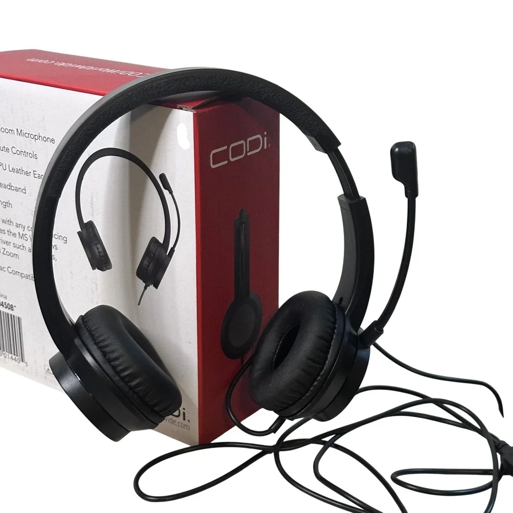 CODi Noise Cancelling Headset USB A‎ Connectivity Boom Mic Plug and Play
